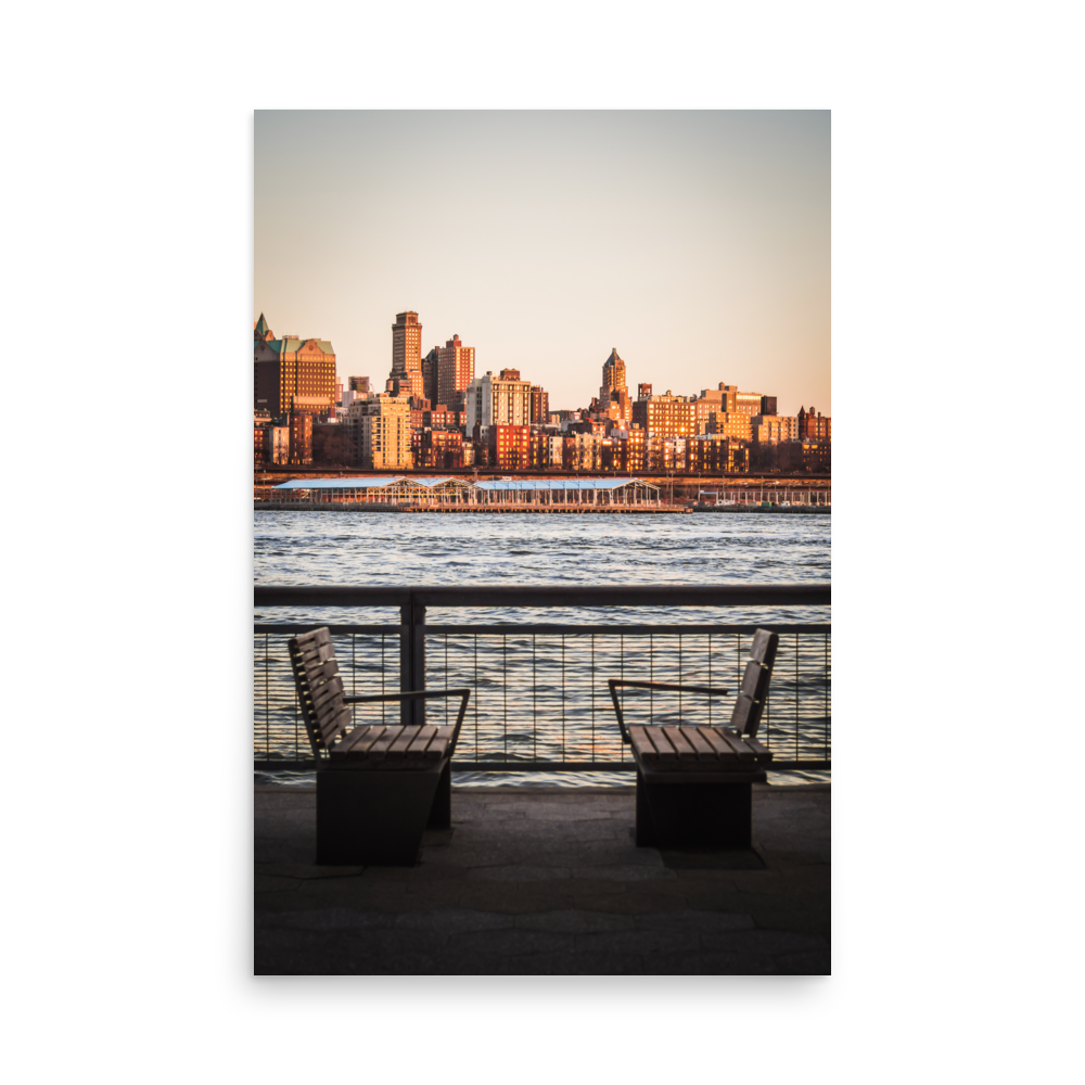 Tirage Photo de New York "Manhattan Shores at sunset Facing Brooklyn Heights" - NY - The Artistic Way
