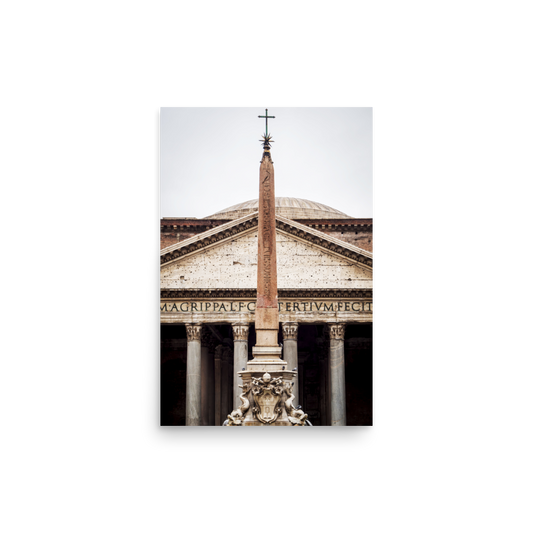Tirage Photo de Rome "Obelisk and facade of the Pantheon in Rome" - Rome - The Artistic Way