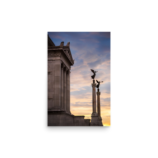 Tirage Photo de Rome "Sunset over the Vittorio Emanuele II monument" - Rome - The Artistic Way