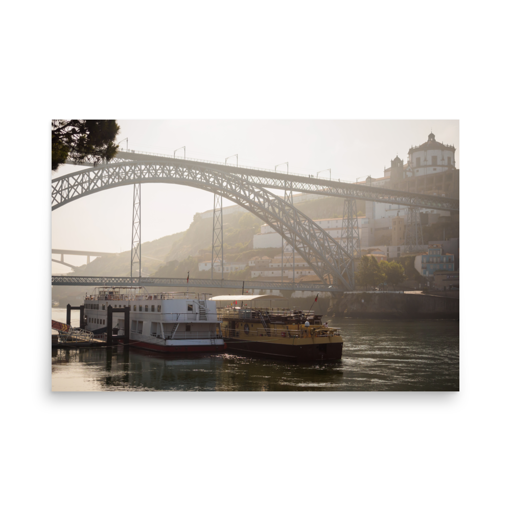 Tirage photo de Porto "Early morning mist on the Douro river docks in Porto" - Portugal - The Artistic Way