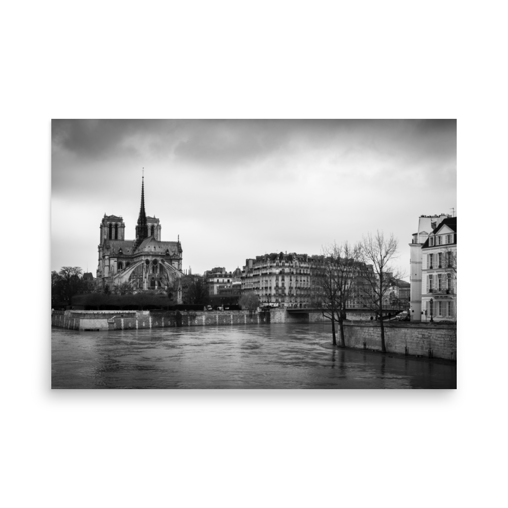 Tirage photo de Paris "Back of Notre-Dame b&w 2018" - Paris - The Artistic Way
