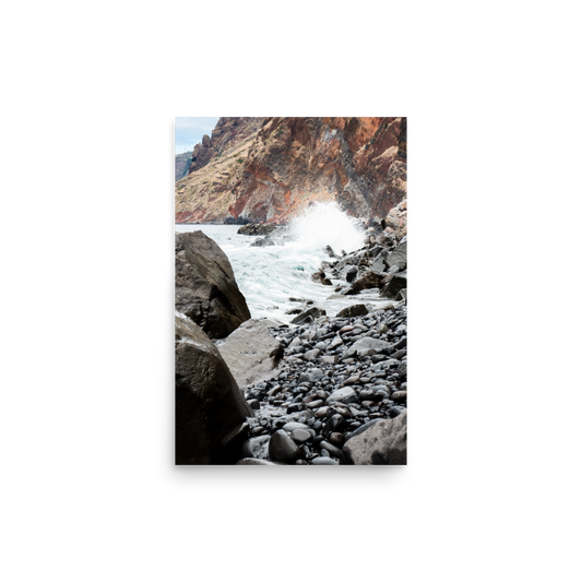 Tirage photo de Madère "Pebble Beach of Jardim Do Mar" - Madère - The Artistic Way