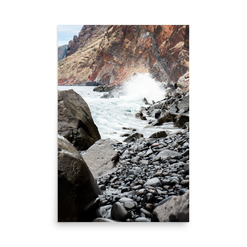 Tirage photo de Madère "Pebble Beach of Jardim Do Mar" - Madère - The Artistic Way