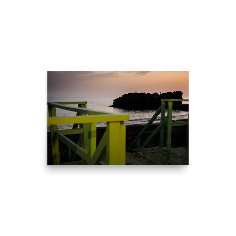 Tirage Photo de Madère "Sunset Silhouette at Praia Formosa" - Madère - The Artistic Way