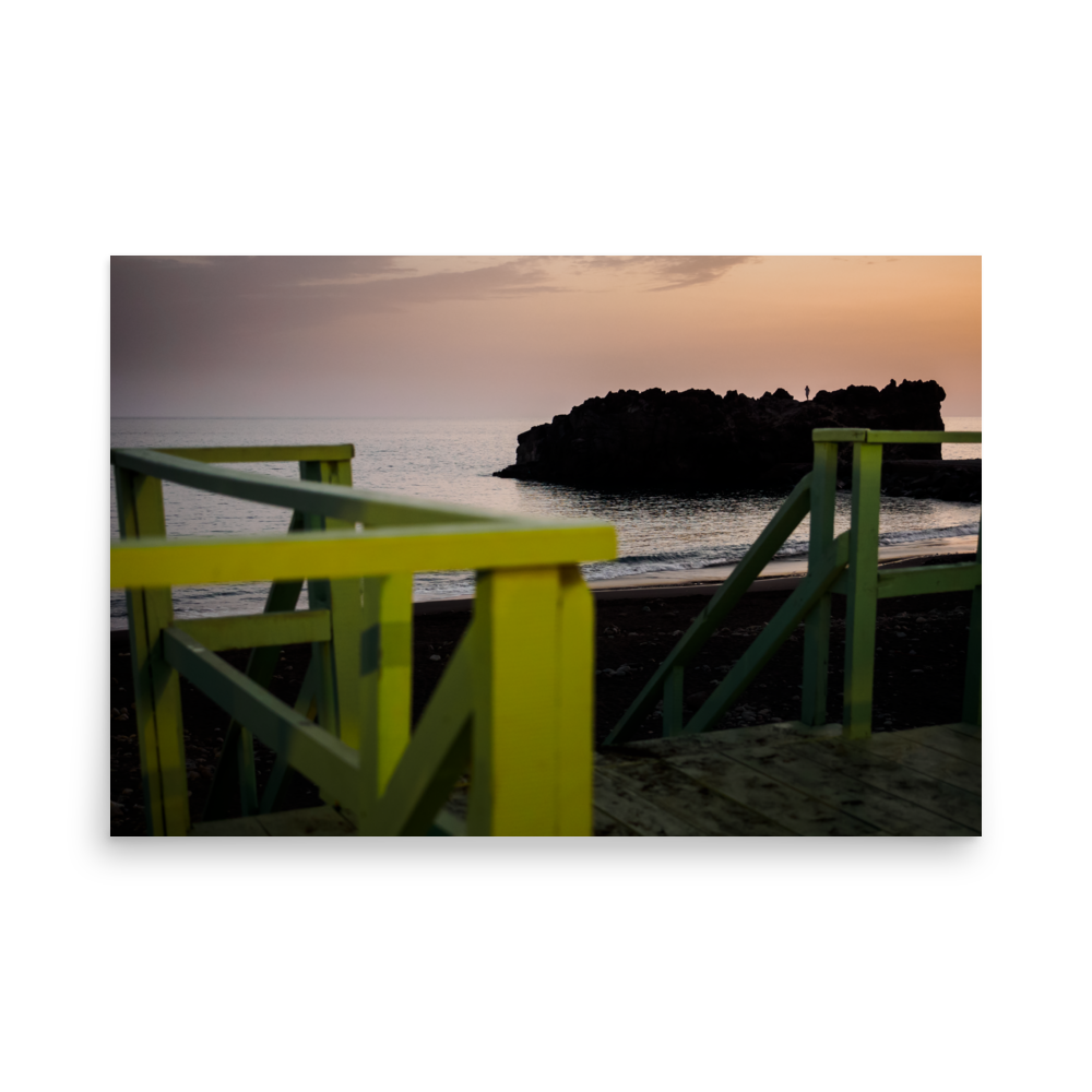 Tirage Photo de Madère "Sunset Silhouette at Praia Formosa" - Madère - The Artistic Way