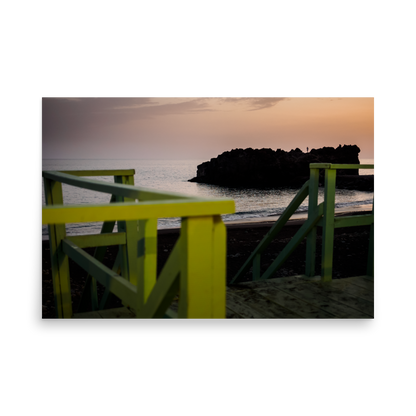 Tirage Photo de Madère "Sunset Silhouette at Praia Formosa" - Madère - The Artistic Way