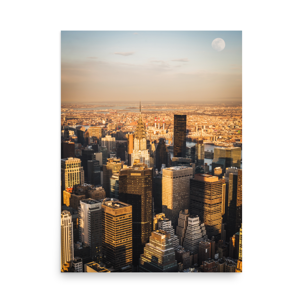 Tirage photo de New York "Aerial Manhattan at sunset" - NY - The Artistic Way