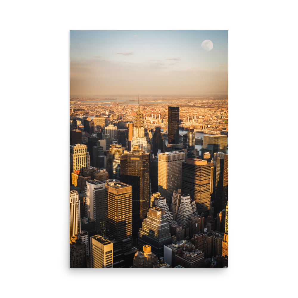 Tirage photo de New York "Aerial Manhattan at sunset" - NY - The Artistic Way