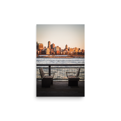Tirage Photo de New York "Manhattan Shores at sunset Facing Brooklyn Heights" - NY - The Artistic Way