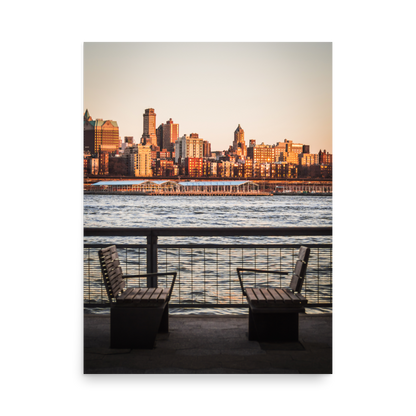 Tirage Photo de New York "Manhattan Shores at sunset Facing Brooklyn Heights" - NY - The Artistic Way