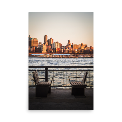 Tirage Photo de New York "Manhattan Shores at sunset Facing Brooklyn Heights" - NY - The Artistic Way