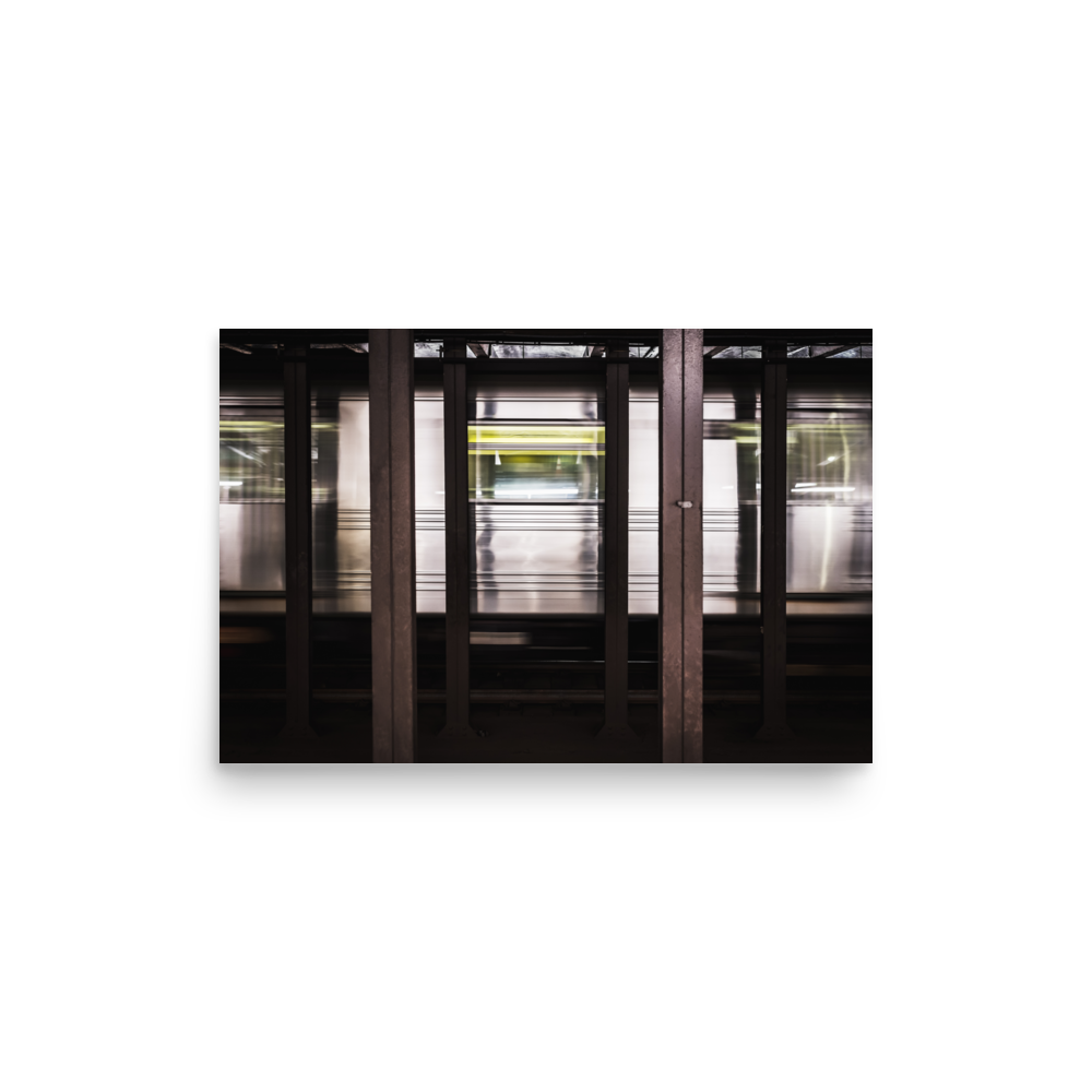 Tirage photo de New York "NY Subway Train In Motion" - NYC - The Artistic Way