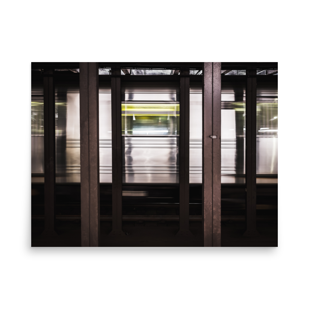 Tirage photo de New York "NY Subway Train In Motion" - NYC - The Artistic Way