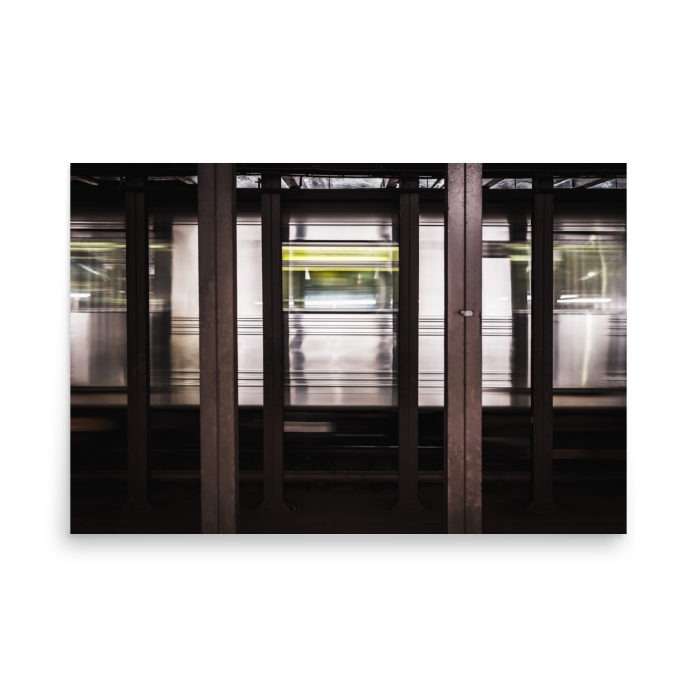 Tirage photo de New York "NY Subway Train In Motion" - NYC - The Artistic Way