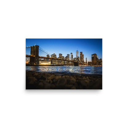 Tirage photo de New York "Nightscape of New York and the Brooklyn Bridge" - NY - The Artistic Way