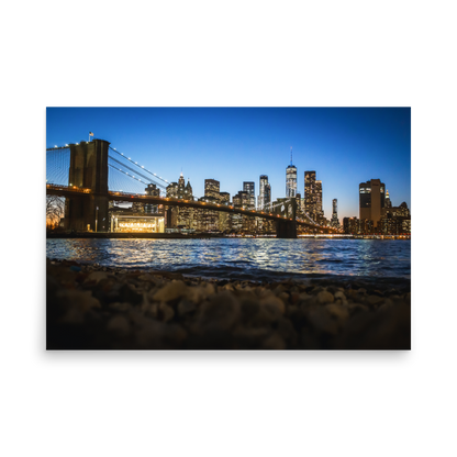 Tirage photo de New York "Nightscape of New York and the Brooklyn Bridge" - NY - The Artistic Way