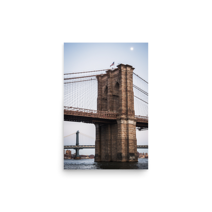 Tirage Photo de New York "Pillars of the Manhattan Bridge and the Brooklyn Bridge" - NYC - The Artistic Way