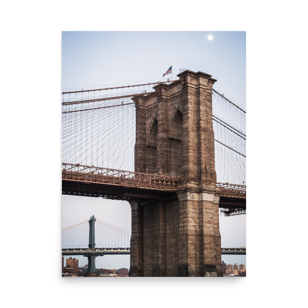 Tirage Photo de New York "Pillars of the Manhattan Bridge and the Brooklyn Bridge" - NYC - The Artistic Way