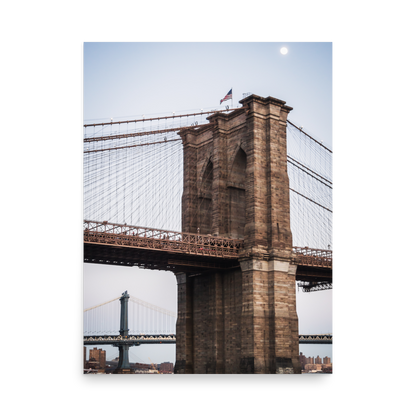 Tirage Photo de New York "Pillars of the Manhattan Bridge and the Brooklyn Bridge" - NYC - The Artistic Way