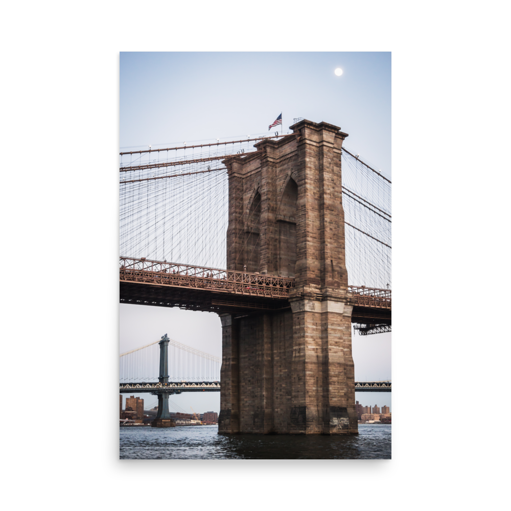 Tirage Photo de New York "Pillars of the Manhattan Bridge and the Brooklyn Bridge" - NYC - The Artistic Way