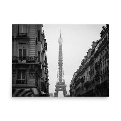 Tirage photo de Paris "Misty Eiffel Tower B&W" - Paris - The Artistic Way