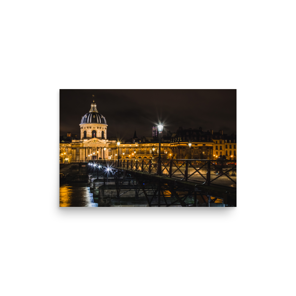 Tirage photo de Paris "Romantic Pont des Arts at night" - Paris - The Artistic Way