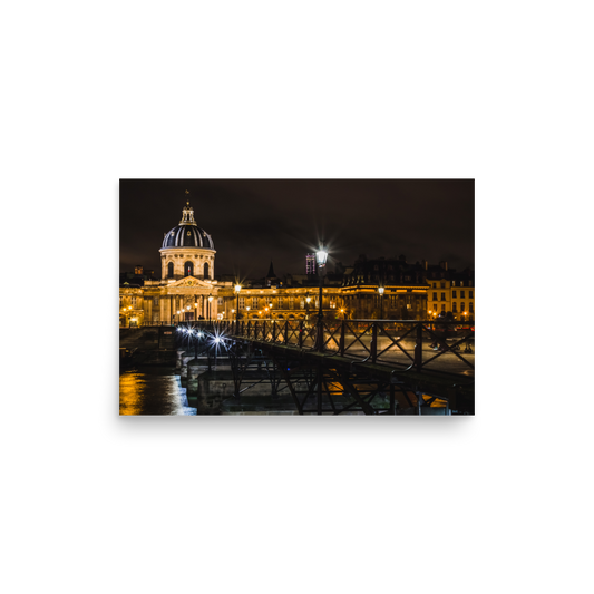 Tirage photo de Paris "Romantic Pont des Arts at night" - Paris - The Artistic Way