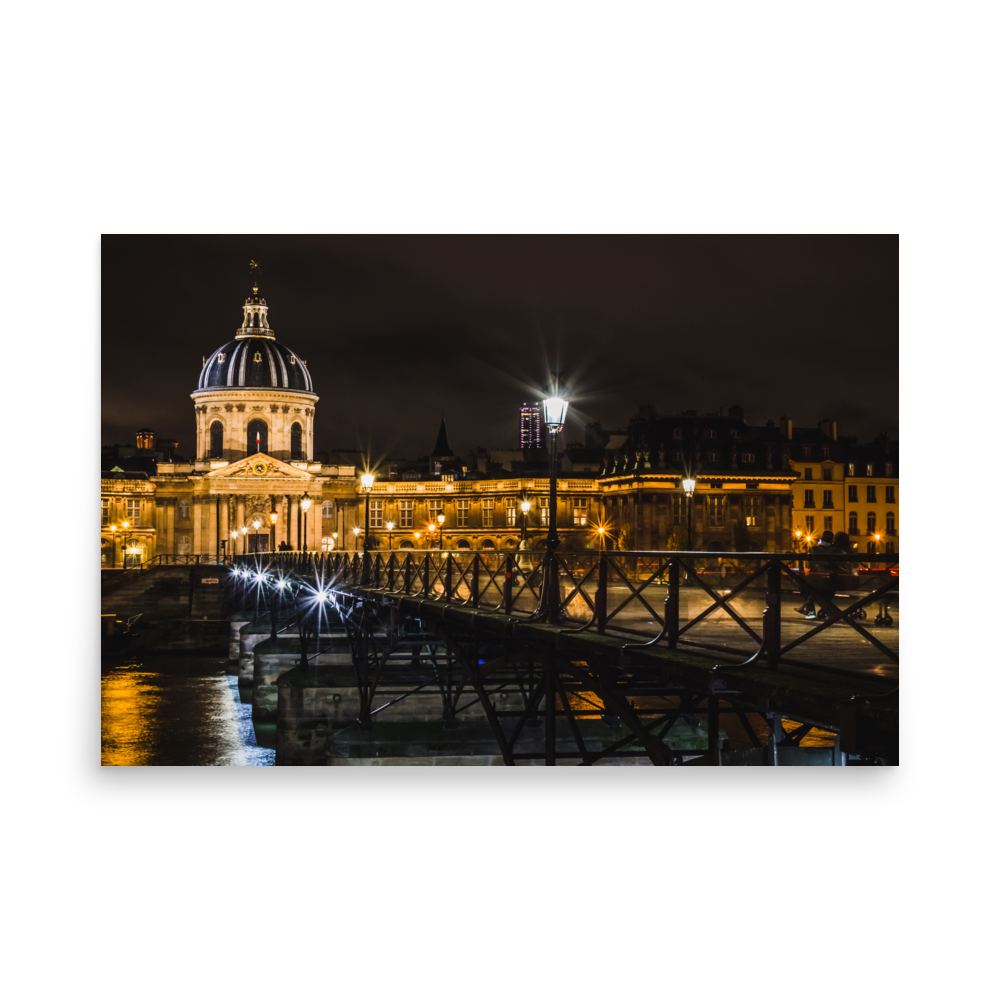 Tirage photo de Paris "Romantic Pont des Arts at night" - Paris - The Artistic Way