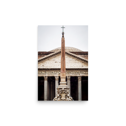 Tirage Photo de Rome "Obelisk and facade of the Pantheon in Rome" - Rome - The Artistic Way