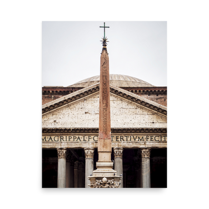 Tirage Photo de Rome "Obelisk and facade of the Pantheon in Rome" - Rome - The Artistic Way