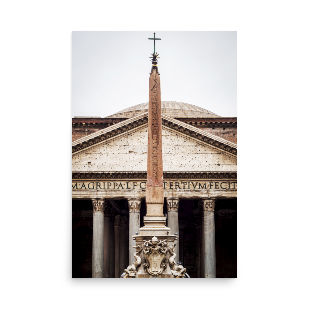 Tirage Photo de Rome "Obelisk and facade of the Pantheon in Rome" - Rome - The Artistic Way