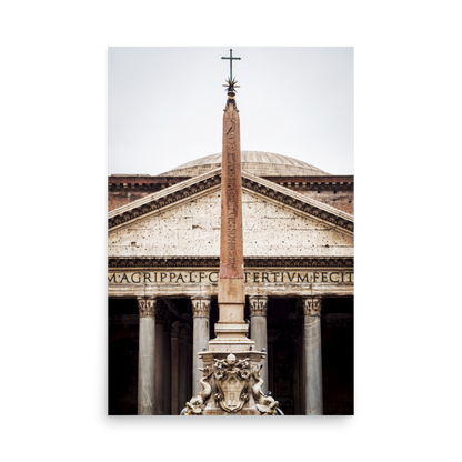 Tirage Photo de Rome "Obelisk and facade of the Pantheon in Rome" - Rome - The Artistic Way