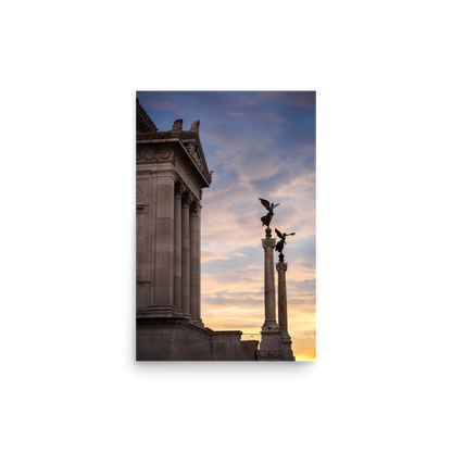 Tirage Photo de Rome "Sunset over the Vittorio Emanuele II monument" - Rome - The Artistic Way