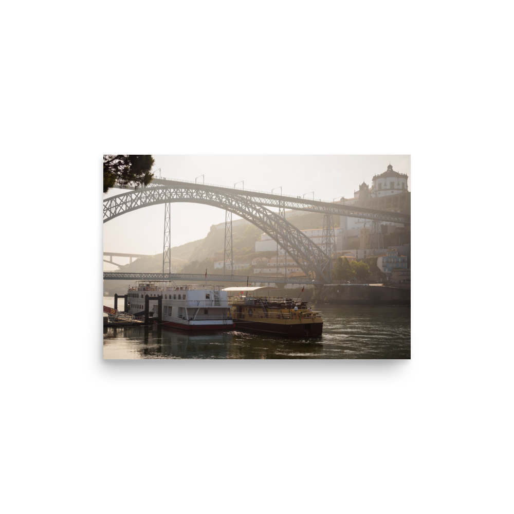 Tirage photo de Porto "Early morning mist on the Douro river docks in Porto" - Portugal - The Artistic Way