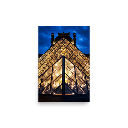 Tirage photo de Paris "Blue Symmetrical Louvre" - Paris - The Artistic Way