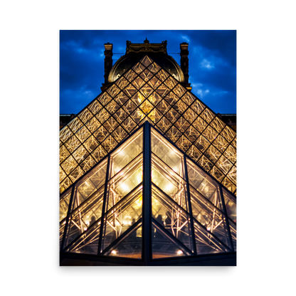 Tirage photo de Paris "Blue Symmetrical Louvre" - Paris - The Artistic Way