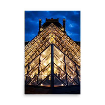 Tirage photo de Paris "Blue Symmetrical Louvre" - Paris - The Artistic Way
