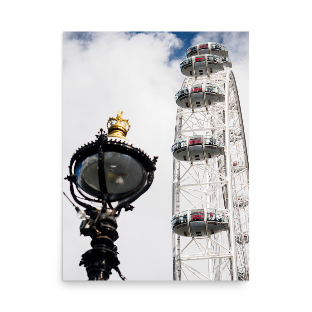 Tirage photo de Londres "London Eye along the Thames river" - Londres - The Artistic Way