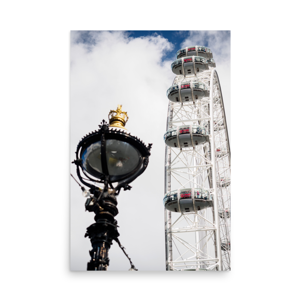Tirage photo de Londres "London Eye along the Thames river" - Londres - The Artistic Way