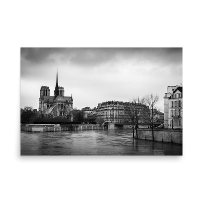 Tirage photo de Paris "Back of Notre-Dame b&w 2018" - Paris - The Artistic Way