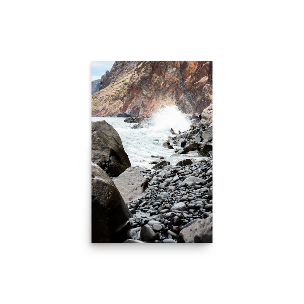 Tirage photo de Madère "Pebble Beach of Jardim Do Mar" - Madère - The Artistic Way