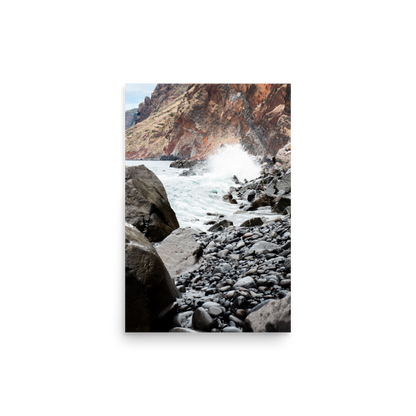 Tirage photo de Madère "Pebble Beach of Jardim Do Mar" - Madère - The Artistic Way