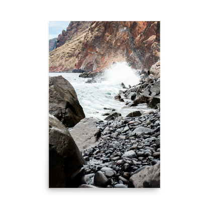 Tirage photo de Madère "Pebble Beach of Jardim Do Mar" - Madère - The Artistic Way