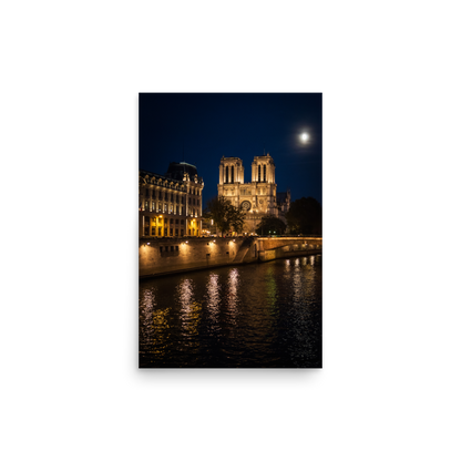 Tirage photo de Paris "Notre-Dame de Paris at Moon Light" - Paris - The Artistic Way