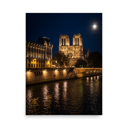 Tirage photo de Paris "Notre-Dame de Paris at Moon Light" - Paris - The Artistic Way