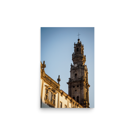 Tirage photo de Porto "Sunset over the tower of the Clerigos Church in the center of Porto" - Porto - The Artistic Way