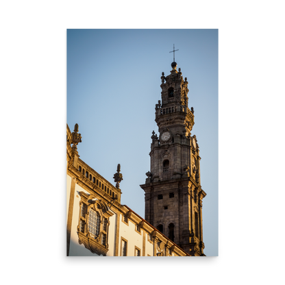 Tirage photo de Porto "Sunset over the tower of the Clerigos Church in the center of Porto" - Porto - The Artistic Way