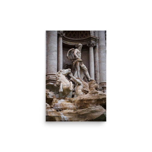 Tirage photo de Rome "Close-up of Neptune in the Trevi Fountain" - Rome - The Artistic Way
