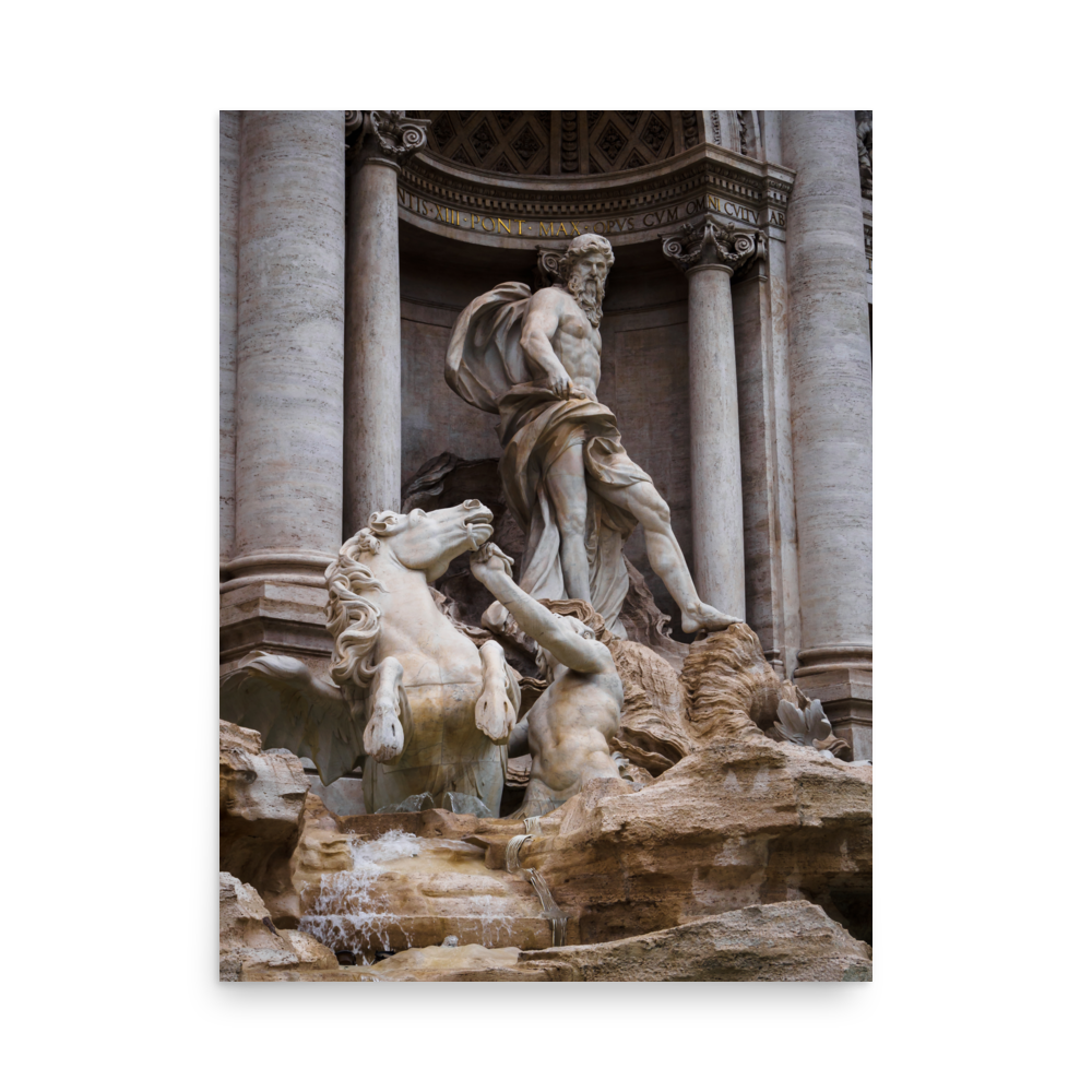 Tirage photo de Rome "Close-up of Neptune in the Trevi Fountain" - Rome - The Artistic Way