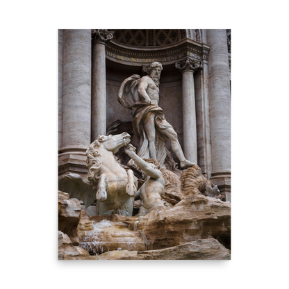 Tirage photo de Rome "Close-up of Neptune in the Trevi Fountain" - Rome - The Artistic Way